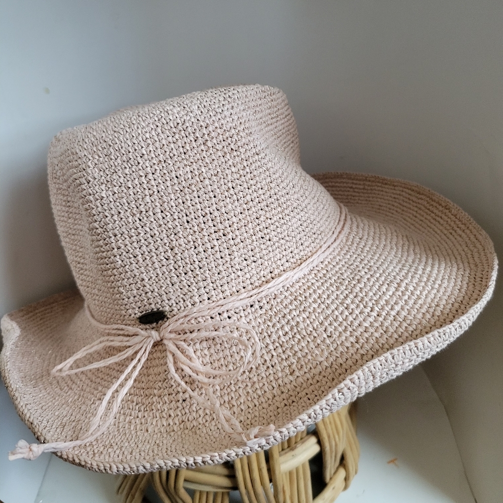 C.C. Women's Straw Sun Hat in Light Beige